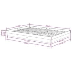 Vidaxl Posteljni okvir iz trdnega lesa 135x190 cm 4FT6