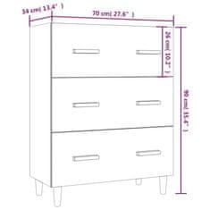 Vidaxl Komoda dimljeni hrast 70x34x90 cm konstruiran les