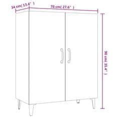 Vidaxl Komoda dimljeni hrast 70x34x90 cm konstruiran les