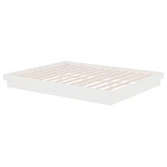 Vidaxl Posteljni okvir bel iz trdnega lesa 160x200 cm