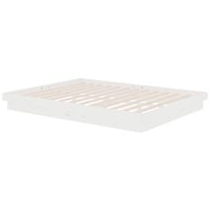 Vidaxl Posteljni okvir bel iz trdnega lesa 150x200 cm 5FT