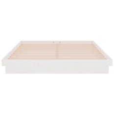 Vidaxl Posteljni okvir bel iz trdnega lesa 150x200 cm 5FT