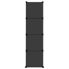 Vidaxl Organizator za shranjevanje kock z 12 kockami in vrati Black PP