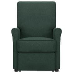 shumee Raztegljiv fotelj, temno zelena barva, tkanina