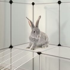 Vidaxl Ograda za male živali prozorna 143x107x93 cm PP in jeklo