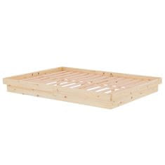 Vidaxl Posteljni okvir iz trdnega lesa 135x190 cm 4FT6
