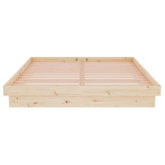 Vidaxl Posteljni okvir iz trdnega lesa 135x190 cm 4FT6
