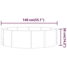 Vidaxl Visoka greda iz prašno premazanega jekla 140x140x36 cm antracit