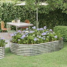 Vidaxl Visoka greda iz cinkanega jekla 214x140x36 cm srebrna