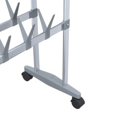 Vidaxl Stojalo za čevlje s kolesi srebrno 66x27x100 cm