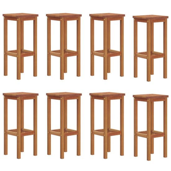 Vidaxl Barski stolčki 8 kosov trden akacijev les