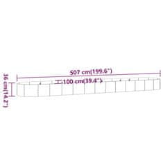 Vidaxl Visoka greda iz cinkanega jekla 507x100x36 cm zelena