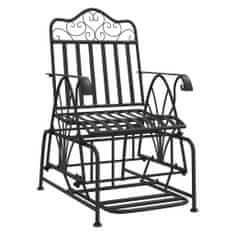 shumee Vrtni gugalni stol, 61 cm, črna barva, jeklo