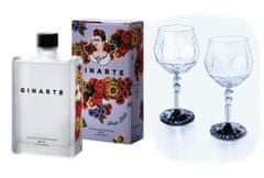 GINARTE Dry Gin Dedicated to Frida, steklenica z darilno škatlo in dva eko-kristalna kozarca