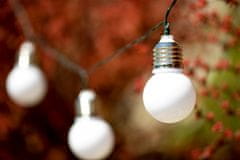 Volteno Solarna vrtna svetilka LED Girlanda DEKORATIVNA 10 mlečnih kroglic LED svetlobna veriga 1,75m 3000K Toplo bela