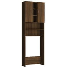 Vidaxl Omara za pralni stroj rjavi hrast 64x25,5x190 cm