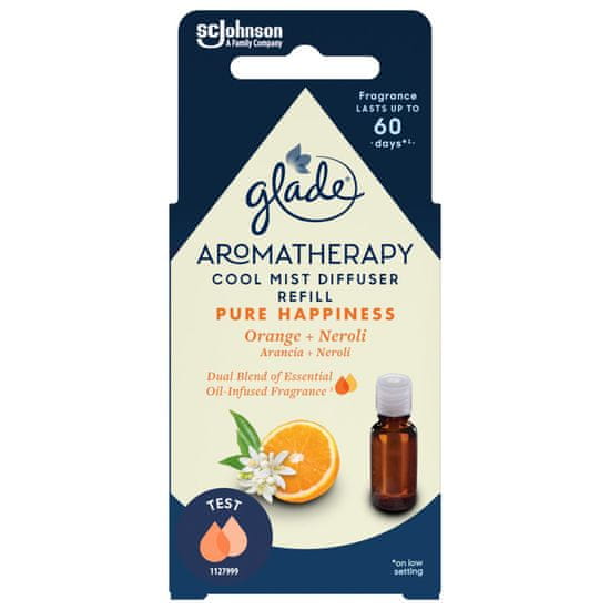 Glade Aromatherapy Cool Mist Diffuser polnilo, Pure Happiness, pomaranča in neroli, 17.4 ml