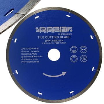 Rapid Diamantna rezalna plošča 200x1,6x25,4 mm M08716