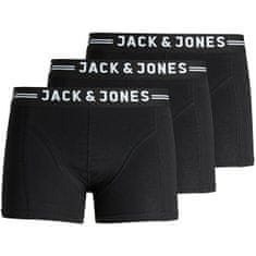 Jack&Jones 3 PAKET - moške boksarice SENSE 12081832 Black Black pas (Velikost S)