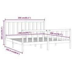 Vidaxl Posteljni okvir iz trdnega lesa 200x200 cm