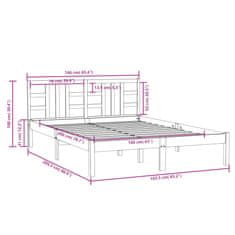 Vidaxl Posteljni okvir iz trdnega lesa 160x200 cm