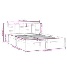 Vidaxl Posteljni okvir iz trdnega lesa 200x200 cm