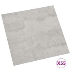 Vidaxl Samolepilne talne plošče 55 kosov PVC 5,11 m2 svetlo sive