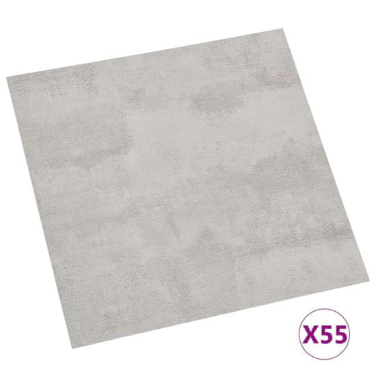 Vidaxl Samolepilne talne plošče 55 kosov PVC 5,11 m2 svetlo sive