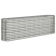 Vidaxl Visoka greda iz prašno premazanega jekla 224x40x68 cm srebrna