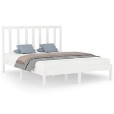 Vidaxl Posteljni okvir bel iz trdnega lesa 150x200 cm 5FT
