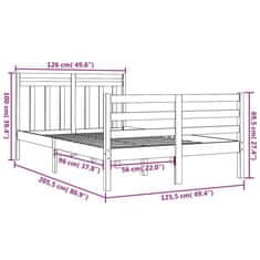 Vidaxl Posteljni okvir iz trdnega lesa 120x200 cm