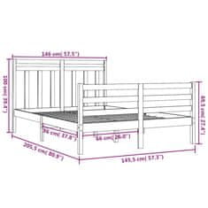 Vidaxl Posteljni okvir iz trdnega lesa 140x200 cm