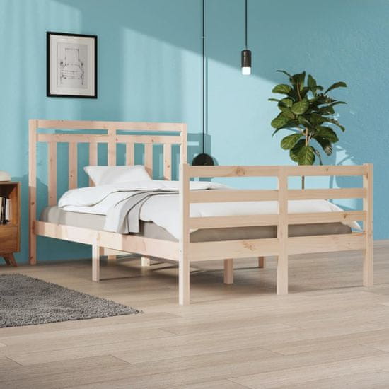 Vidaxl Posteljni okvir iz trdnega lesa 120x200 cm