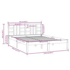 Vidaxl Posteljni okvir iz trdnega lesa 120x190 cm 4FT