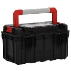 Greatstore Škatla za orodje, črno-rdeča, 45x28x26,5 cm