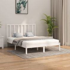 Vidaxl Posteljni okvir bel iz trdnega lesa 150x200 cm 5FT