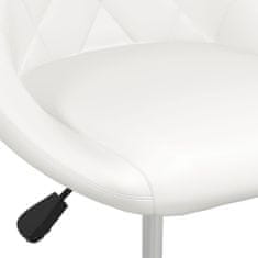 Greatstore Namizni stoli, 6 kosov, beli, oblazinjeni z umetnim usnjem