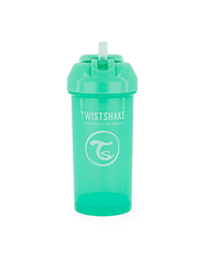 Twistshake Neprepustna steklenica s slamico 360 ml 6 m+, zelena