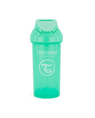 Twistshake Neprepustna steklenica s slamico 360 ml 6 m+, zelena
