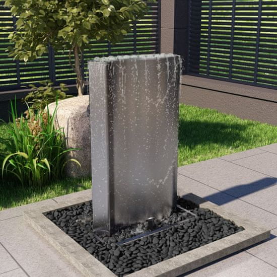 shumee vidaXL Vrtna fontana srebrna 60,2x37x122,1 cm iz nerjavečega jekla