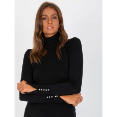 Factoryprice Ženski pulover z želvo in biseri SAIGE črn NM-SW-C-3122-2.48P_389370 Univerzalni