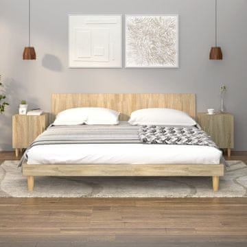 Vidaxl vidaXL Nočne omarice, komplet 2 kosov, hrast sonoma, material na osnovi lesa