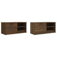 Vidaxl TV omarica 2 kosa rjavi hrast 80x35x36,5 cm konstruiran les