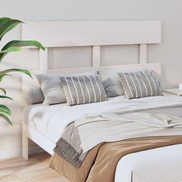 Vidaxl vidaXL Vzglavje postelje belo 124x3x81 cm masivni borov les