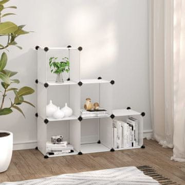Vidaxl vidaXL Kockasta polica s 6 predelki prozorna PP