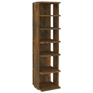 Vidaxl Regal za čevlje dimljeni hrast 27,5x27x102 cm konstruiran les