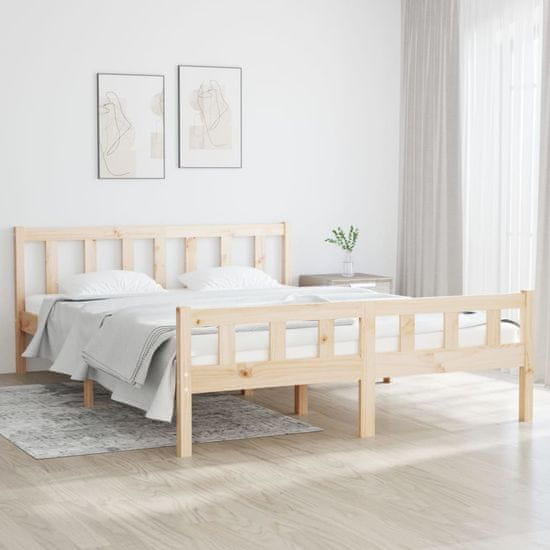shumee Posteljni okvir iz trdnega lesa 120x200 cm