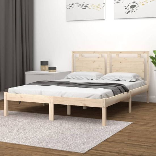 Vidaxl Posteljni okvir iz trdnega lesa 120x190 cm 4FT