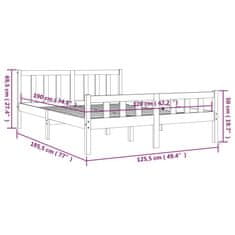 Vidaxl Posteljni okvir iz trdnega lesa 120x190 cm 4FT