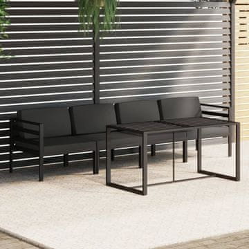 Vidaxl vidaXL 5-delni komplet vrtnega pohištva z blazinami, aluminij, antracit